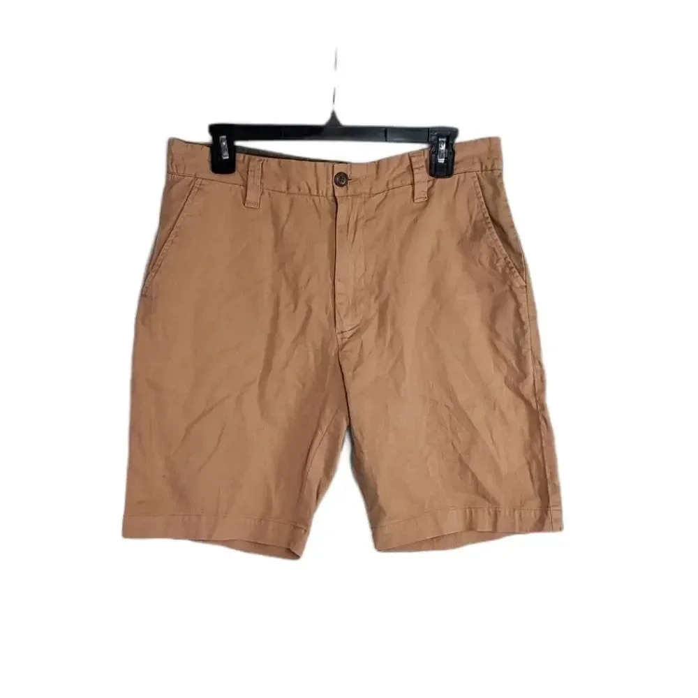 Grayers Clothiers Brown Cotton Linen Shorts 32